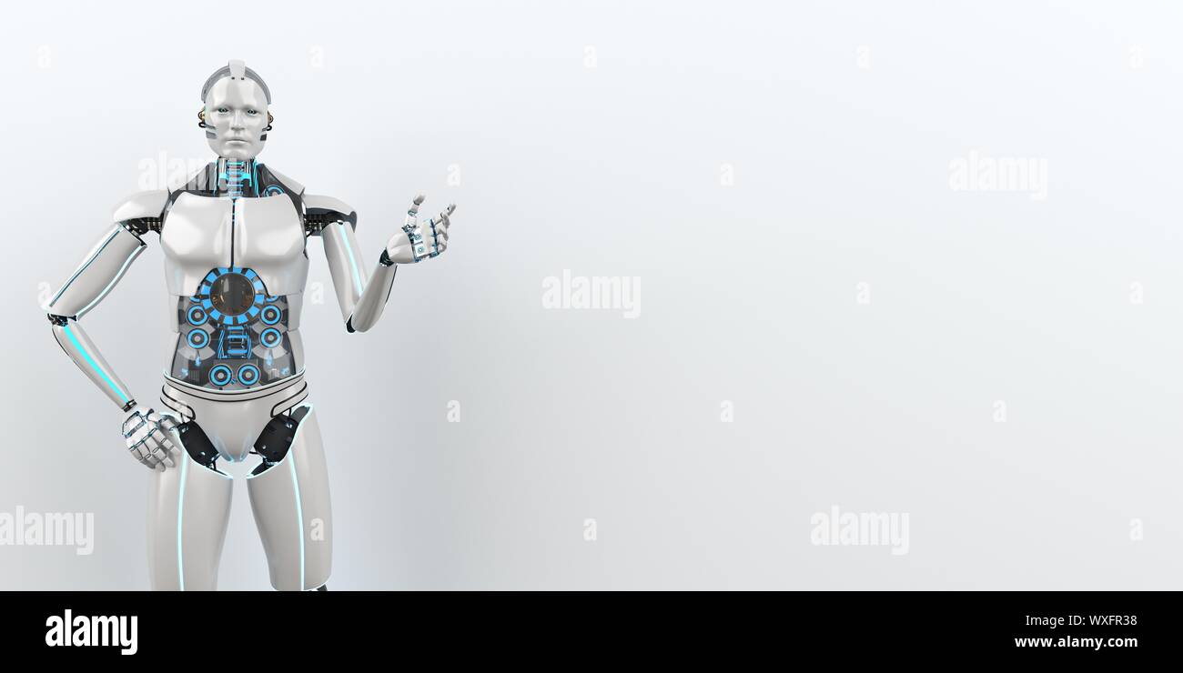 Humanoid Robot Advisor Stock Photo