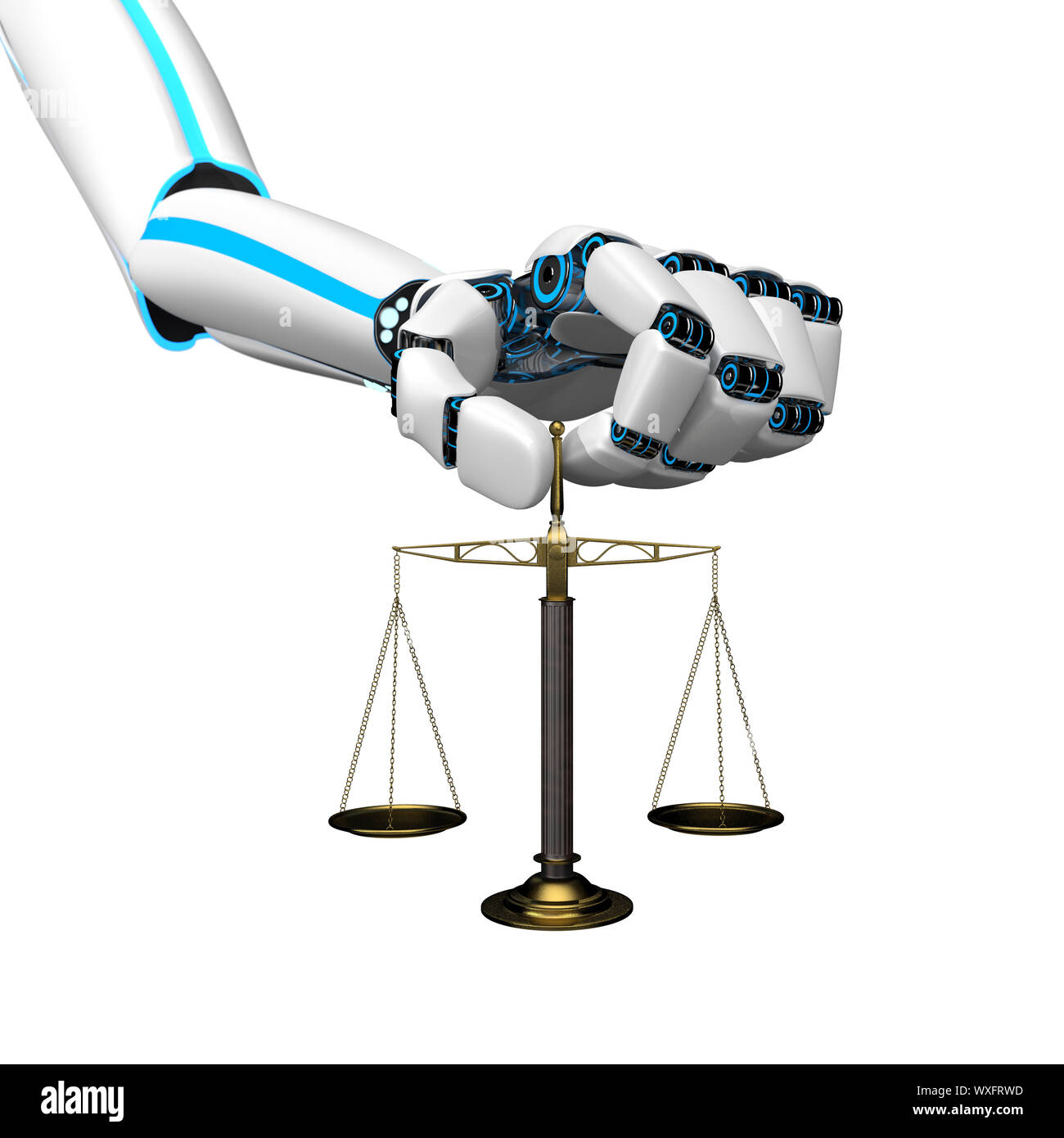 Humanoid Robot Hand Beam Balance Stock Photo - Alamy