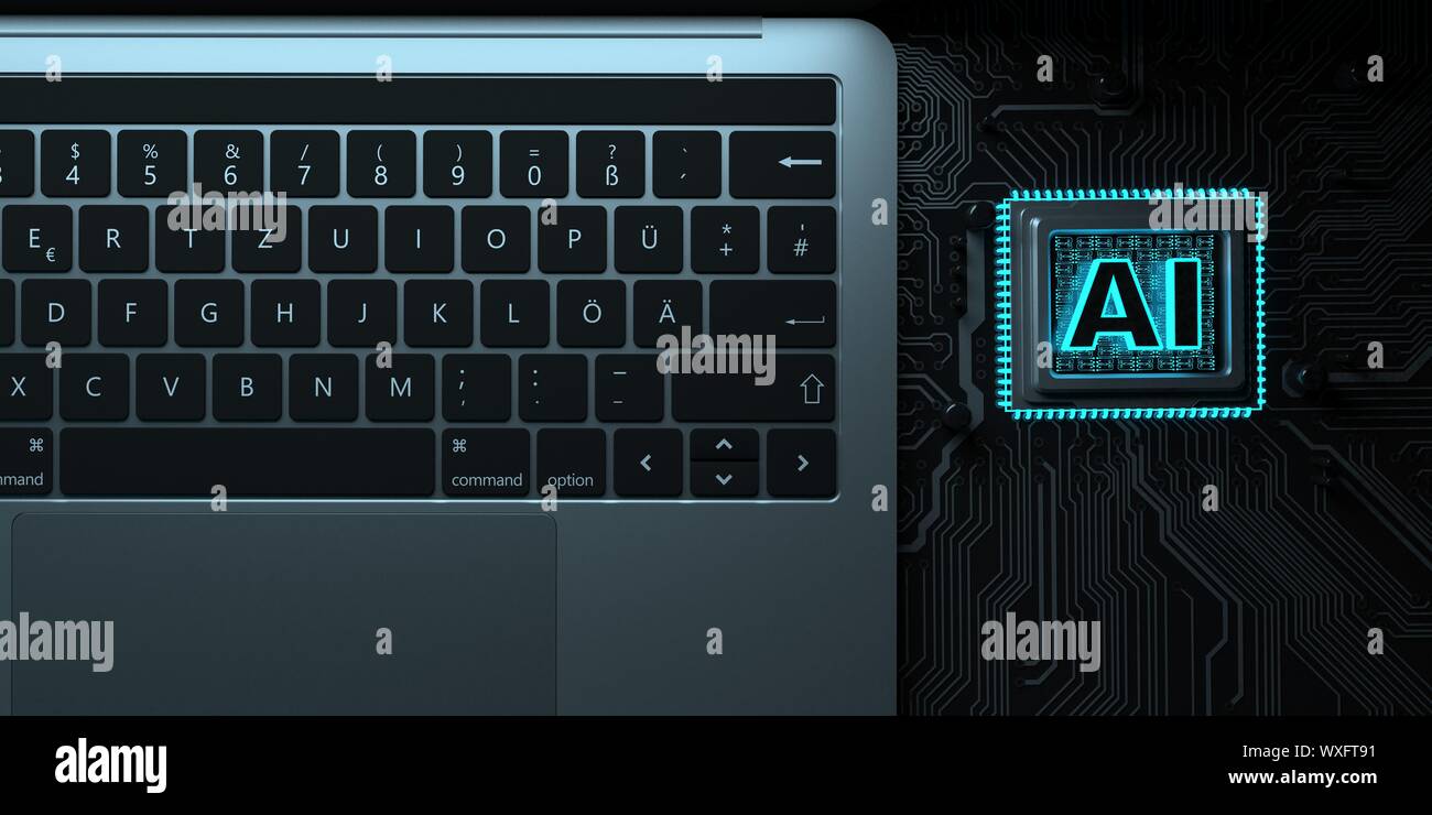 Notebook Processor AI Stock Photo