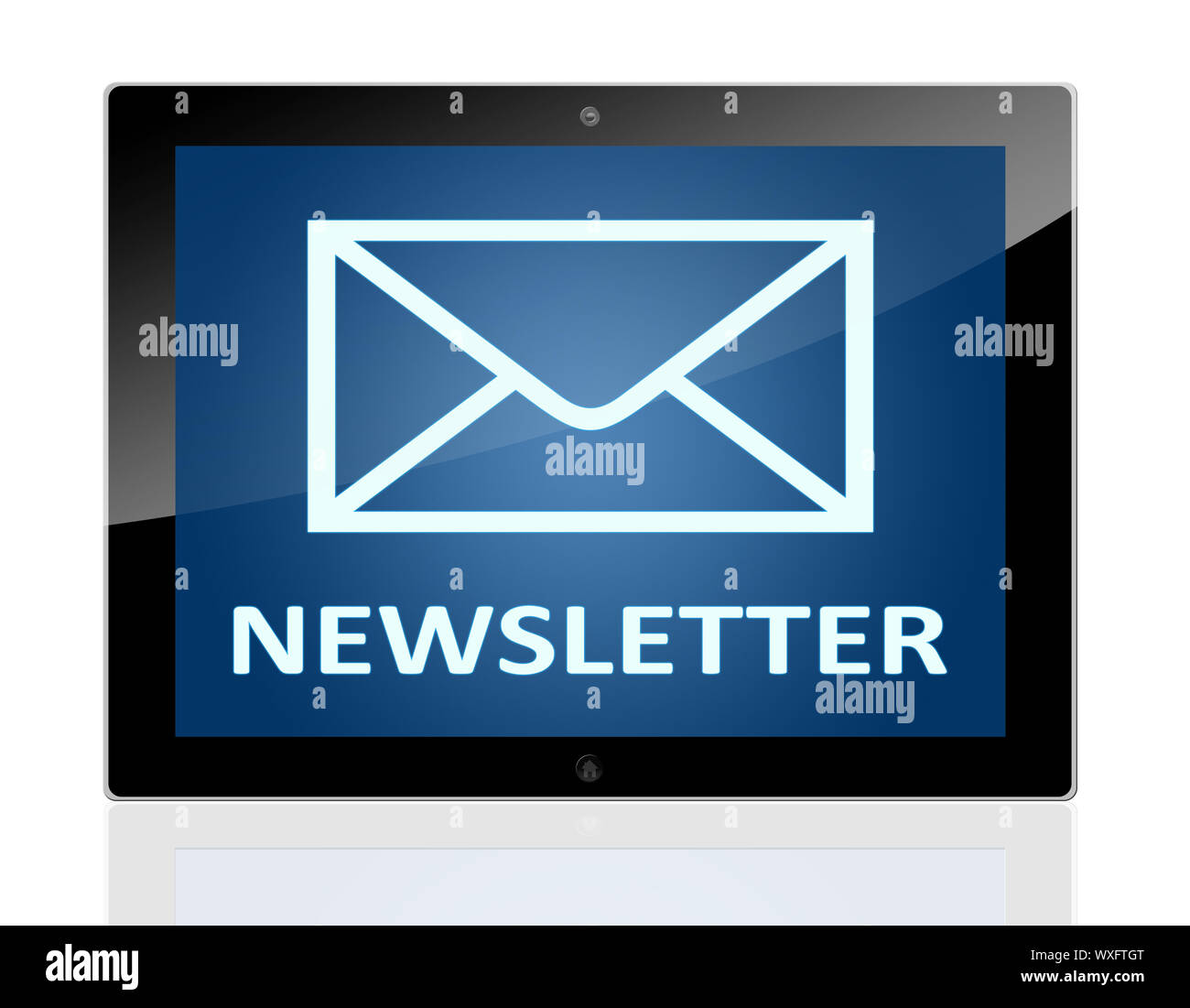 Newsletter Email Icon Blue Square High Resolution Stock Photography And Images Alamy