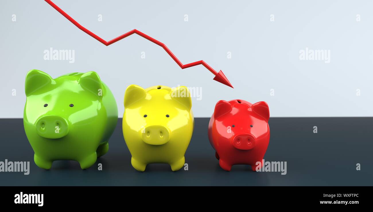 Inflation Piggy Banks Stock Photo