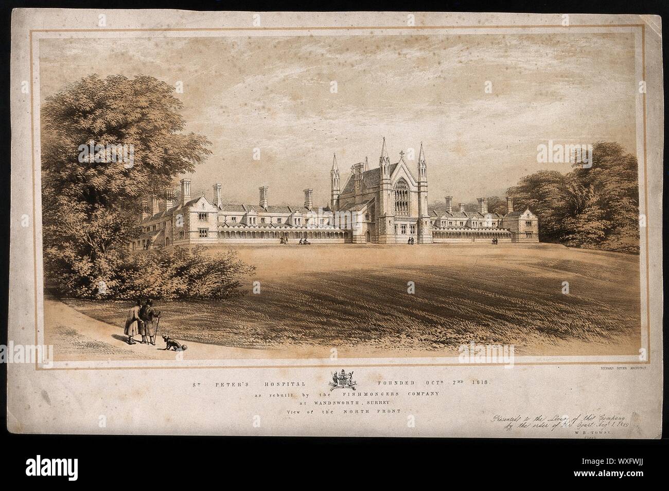 VAUXHALL or Fawkeshall Manor House /& map WILKINSON 1834 Wandsworth Road