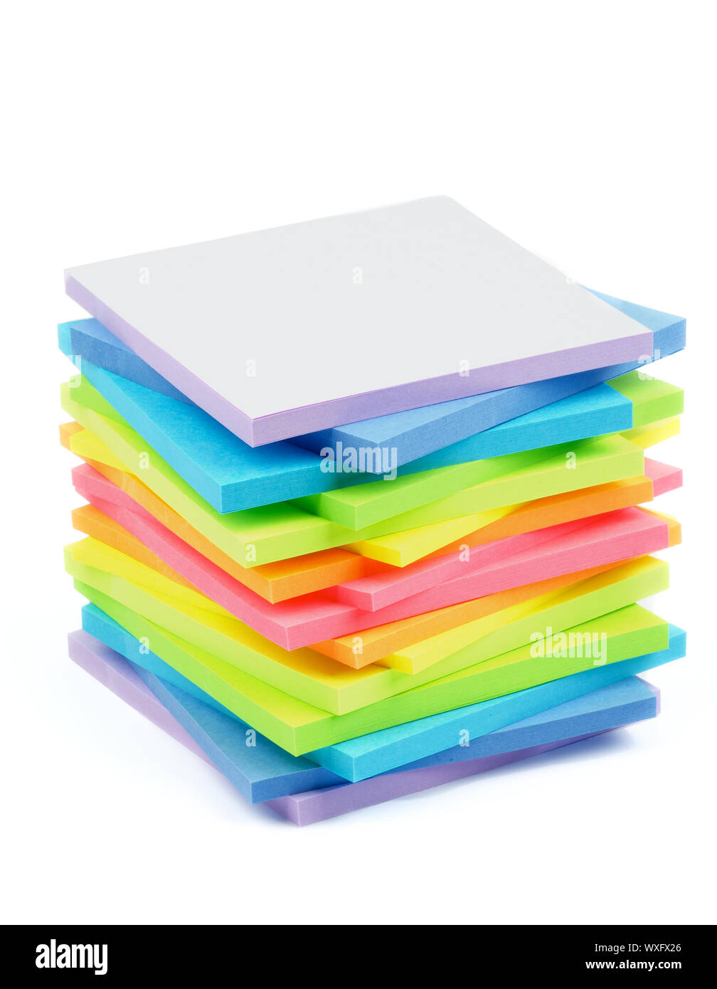 Stack of Rainbow Colored Post It Notes Stickers isolated on white ...