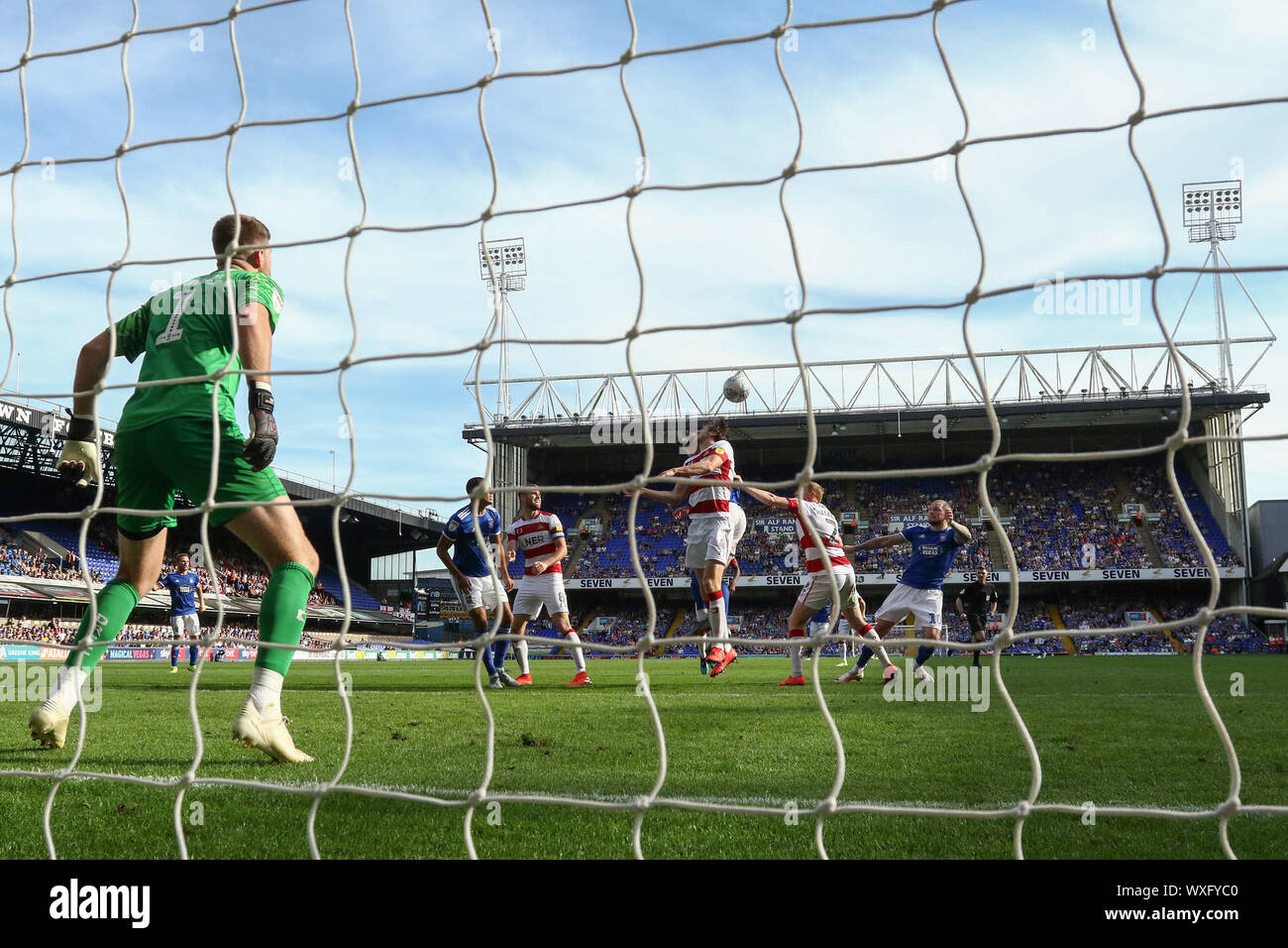 James Norwood of Ipswich Town looks to get on the end of a cross - Ipswich Town v Doncaster Rovers, Sky Bet League One, Portman Road, Ipswich, UK - 14th September 2019  Editorial Use Only - DataCo restrictions apply Stock Photo