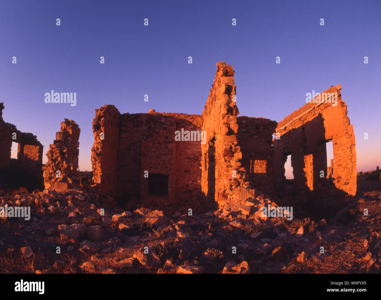 RUINS IN THE OLD GHOST TOWN OF FARINA, SOUTH AUSTRALIA Stock Photo