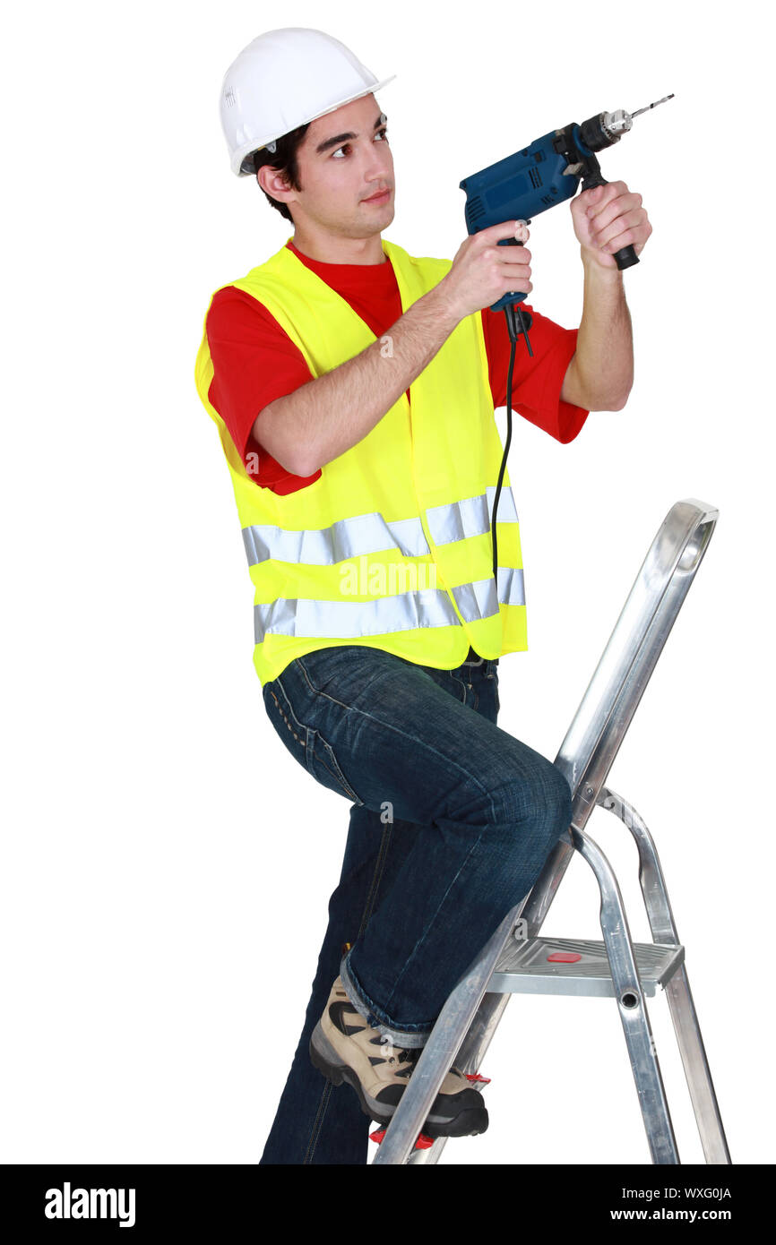 Stood on ladder hi-res stock photography and images - Alamy
