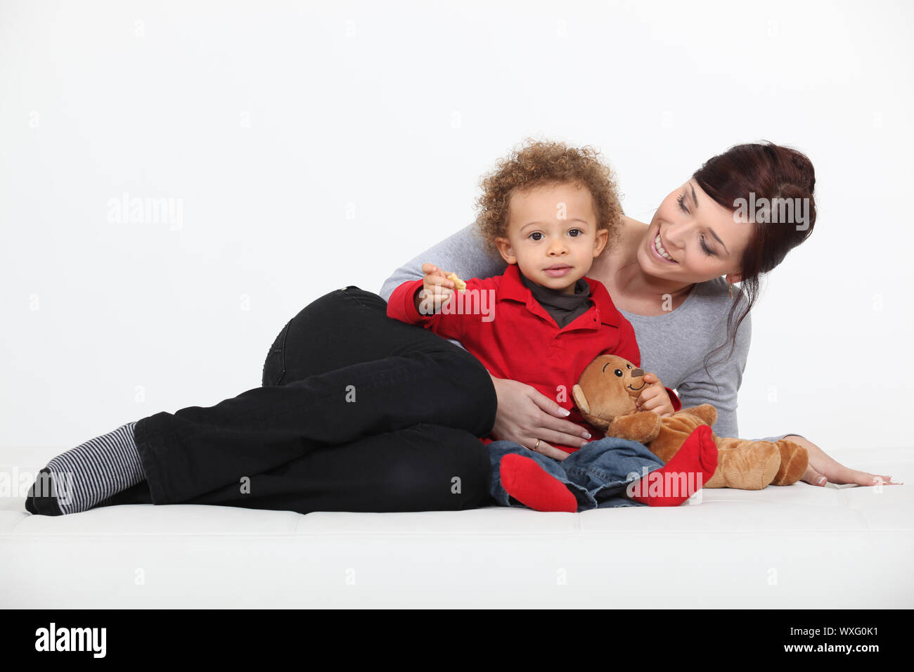 Woman and her child Stock Photo