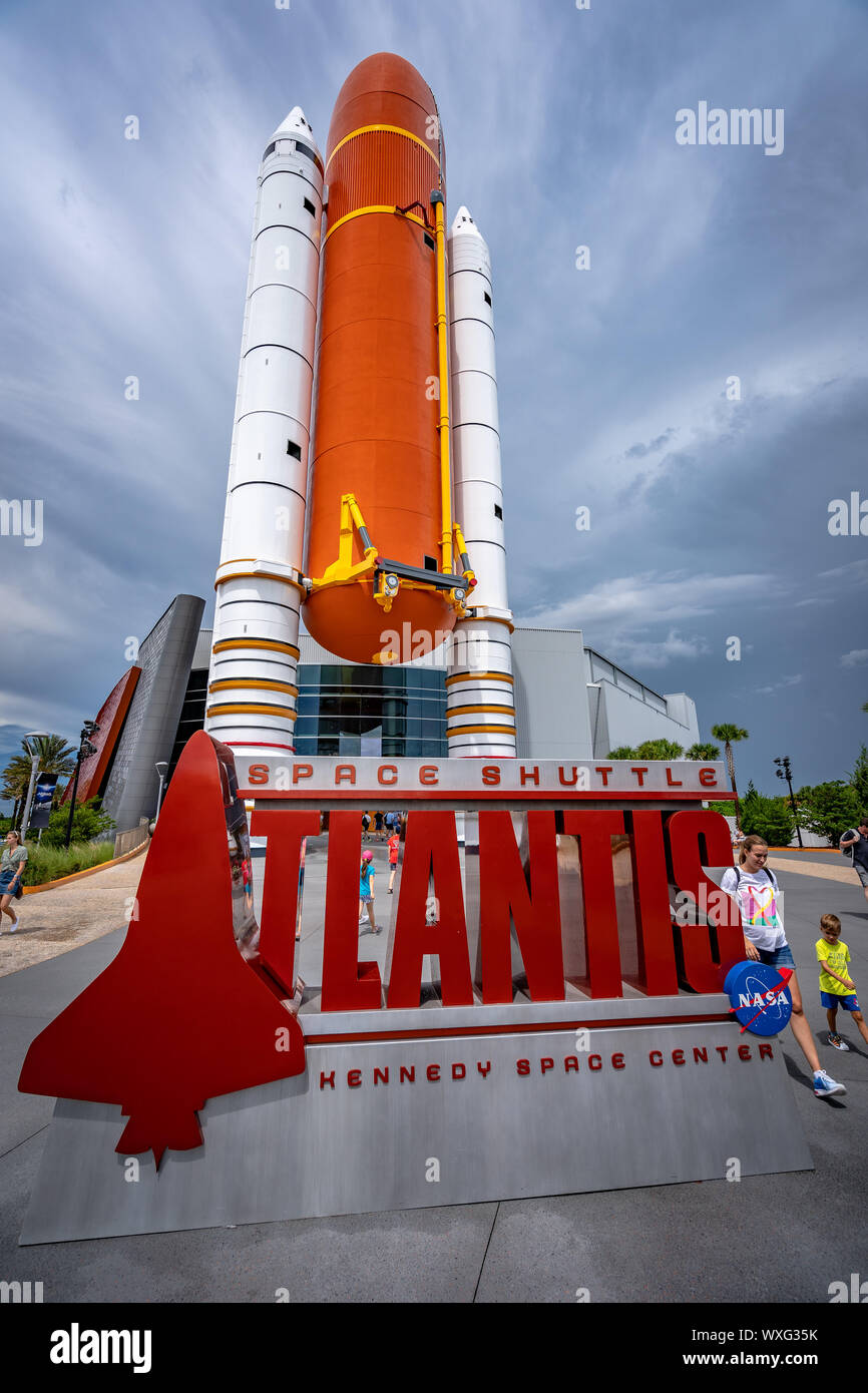 Cape Canaveral, Florida, USA - Atlantis rocket in Kennedy Space center Stock Photo