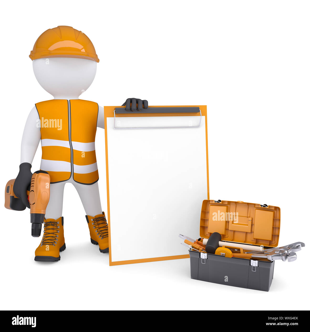 3d man wrench tool box hi-res stock photography and images - Alamy