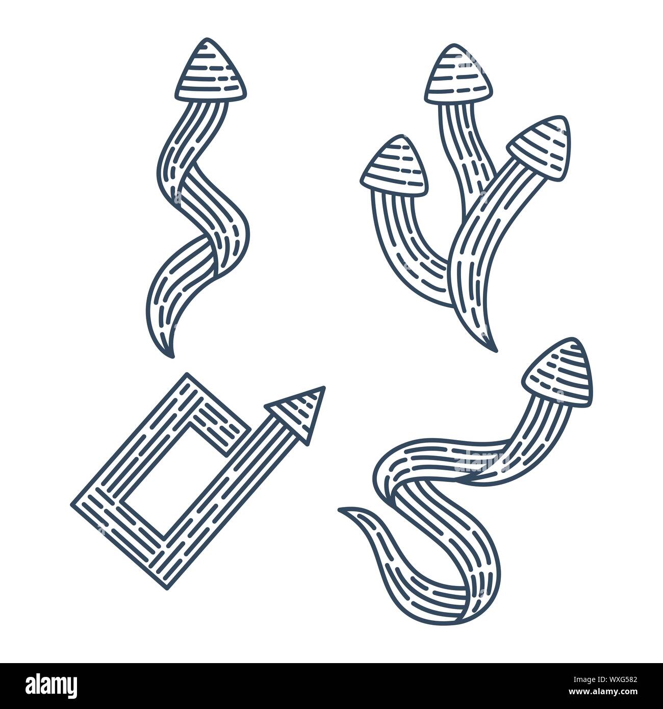 way transfer Arrow Direction collection Vector outline Set Stock Vector