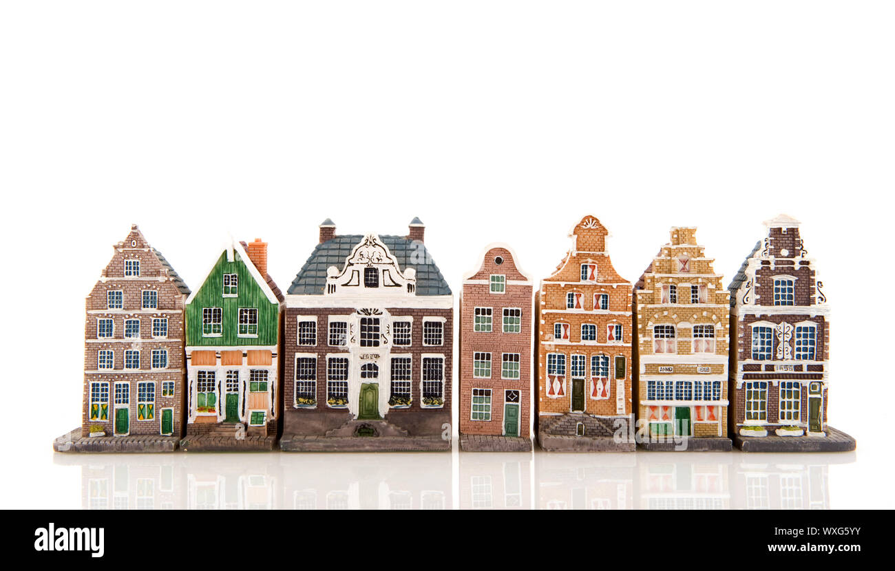 Amsterdam in miniature houses isolated over white Stock Photo - Alamy