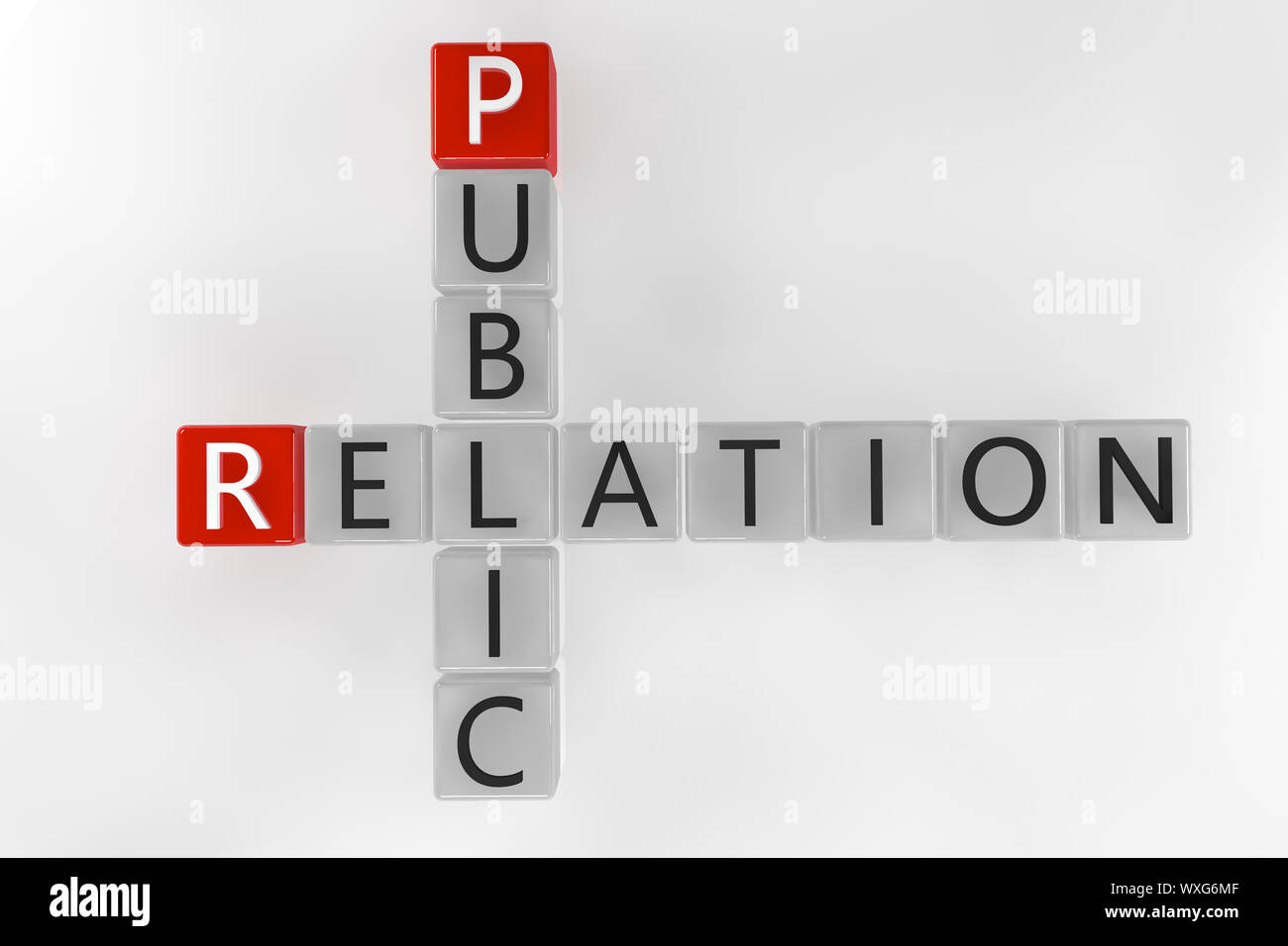 3D Render Crossword concept Public Relation Stock Photo Alamy