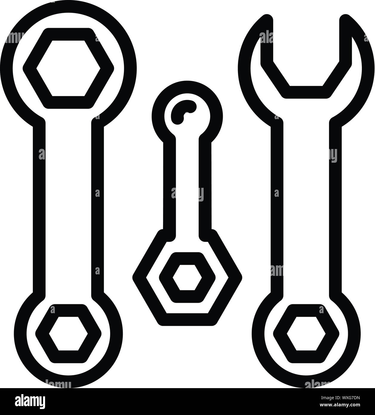 Wrench keys icon. Outline wrench keys vector icon for web design ...