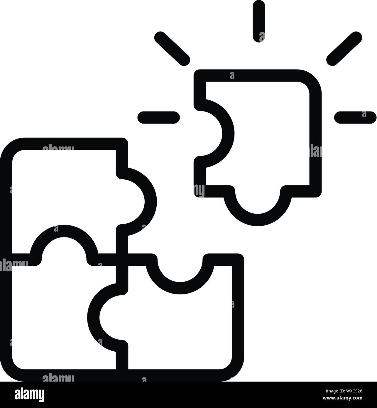 Puzzle step icon. Outline puzzle step vector icon for web design ...