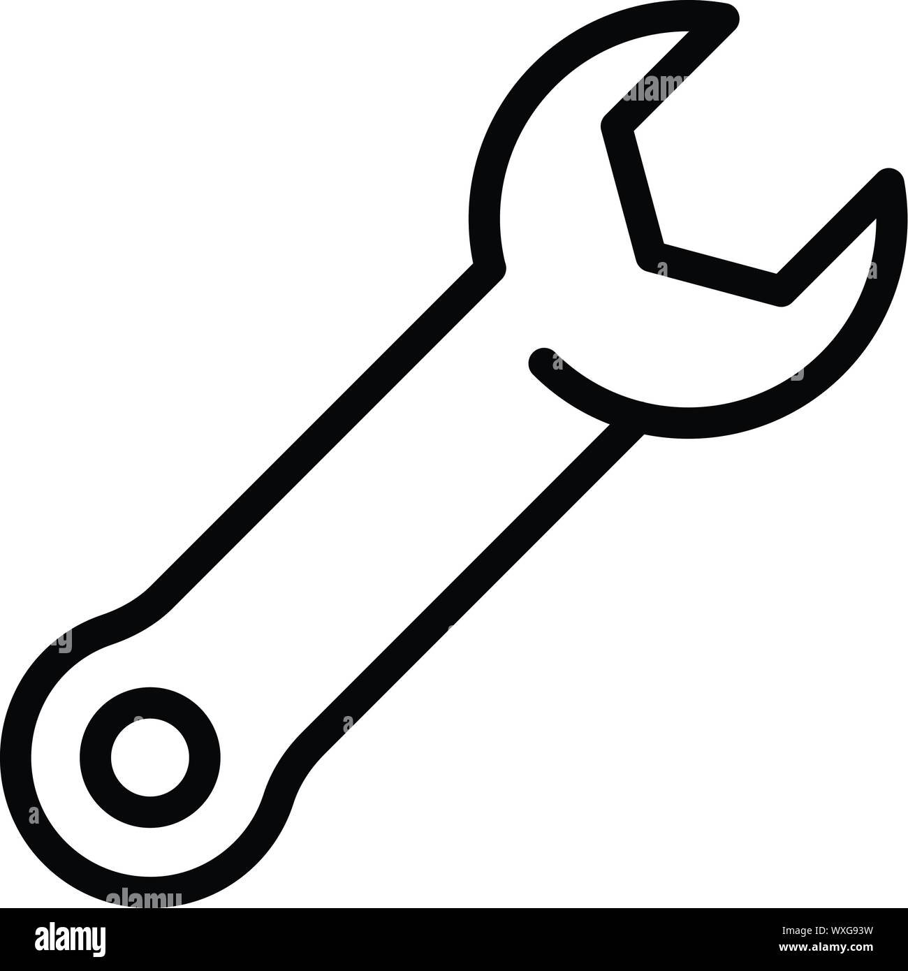 Key wrench icon. Outline key wrench vector icon for web design isolated ...