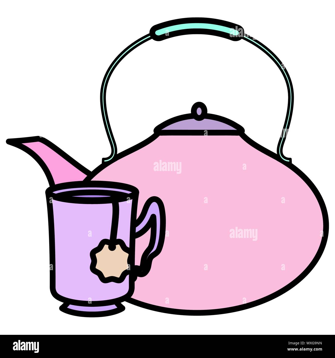 tea kettle icon over white background, vector illustration Stock Vector
