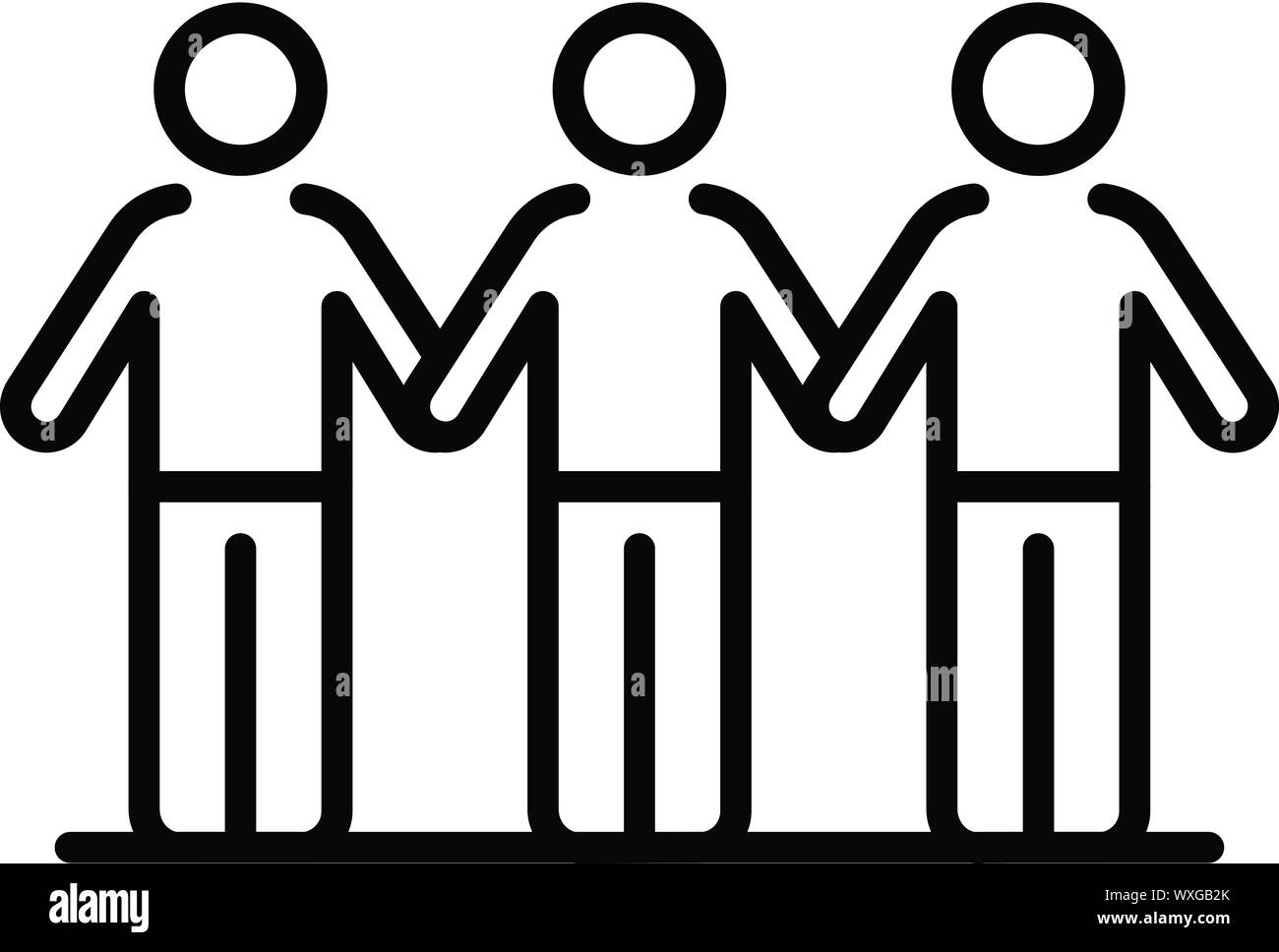 Protest people line icon. Outline protest people line vector icon for ...