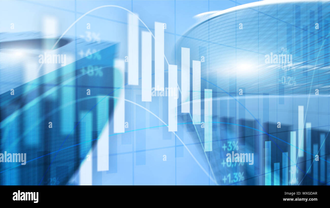 The stock market on the background of office buildings. Trading Wallpaper  Stock Photo - Alamy