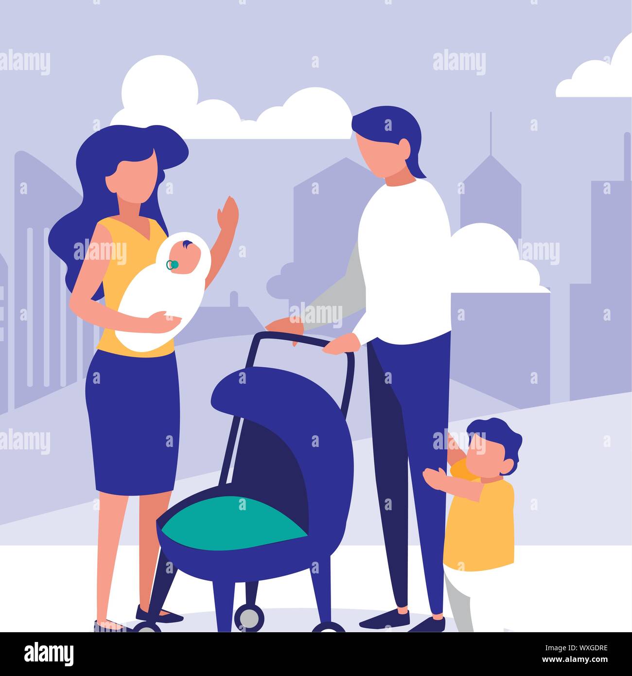 Parents with kids, Family relationship avatar generation and lifestyle ...