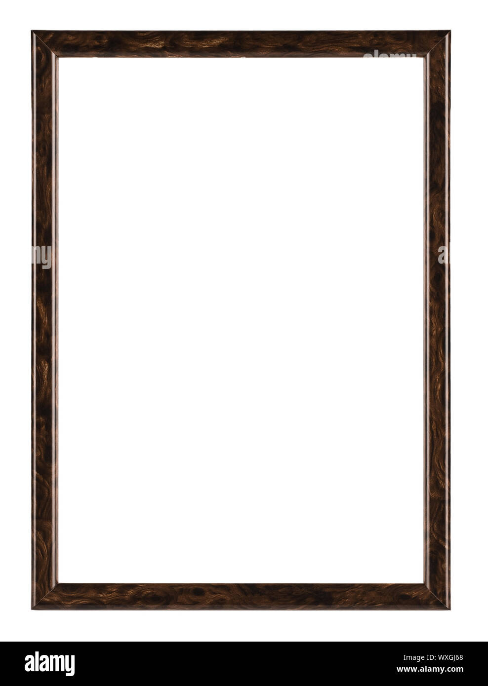 brown wooden frame isolated on white background Stock Photo - Alamy