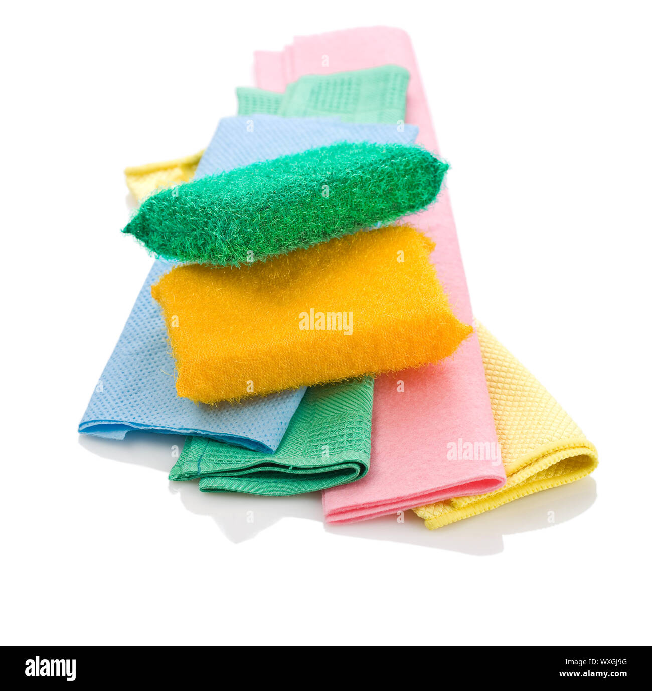 two sponges on rags Stock Photo