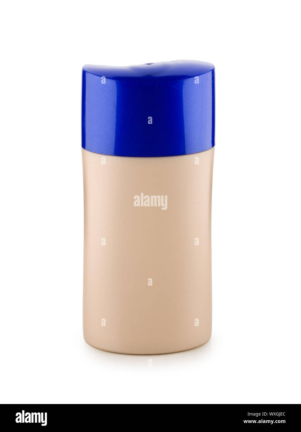 brown bottle with blue cover Stock Photo