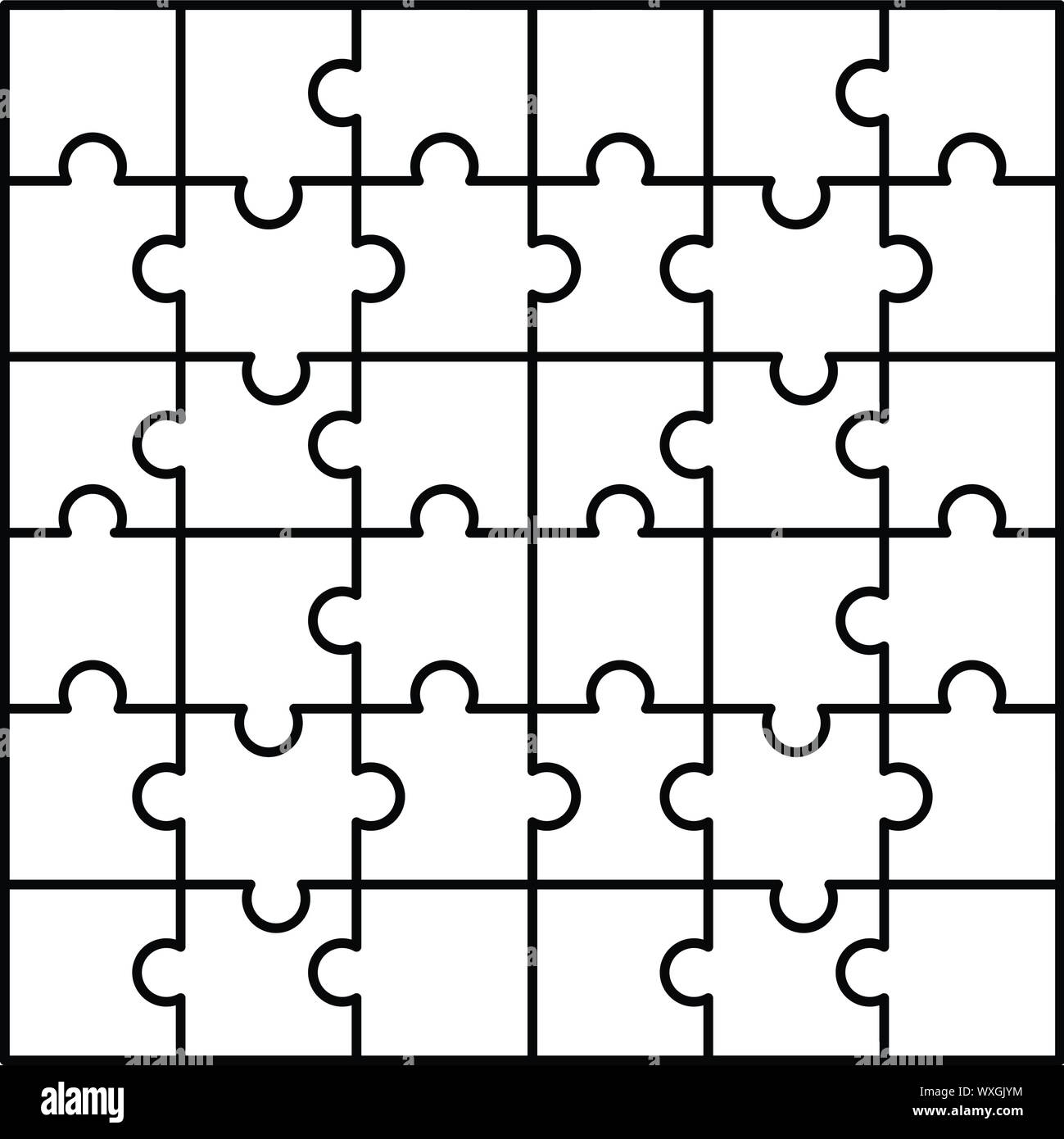 Blank jigsaw puzzle 8 pieces simple line art Vector Image