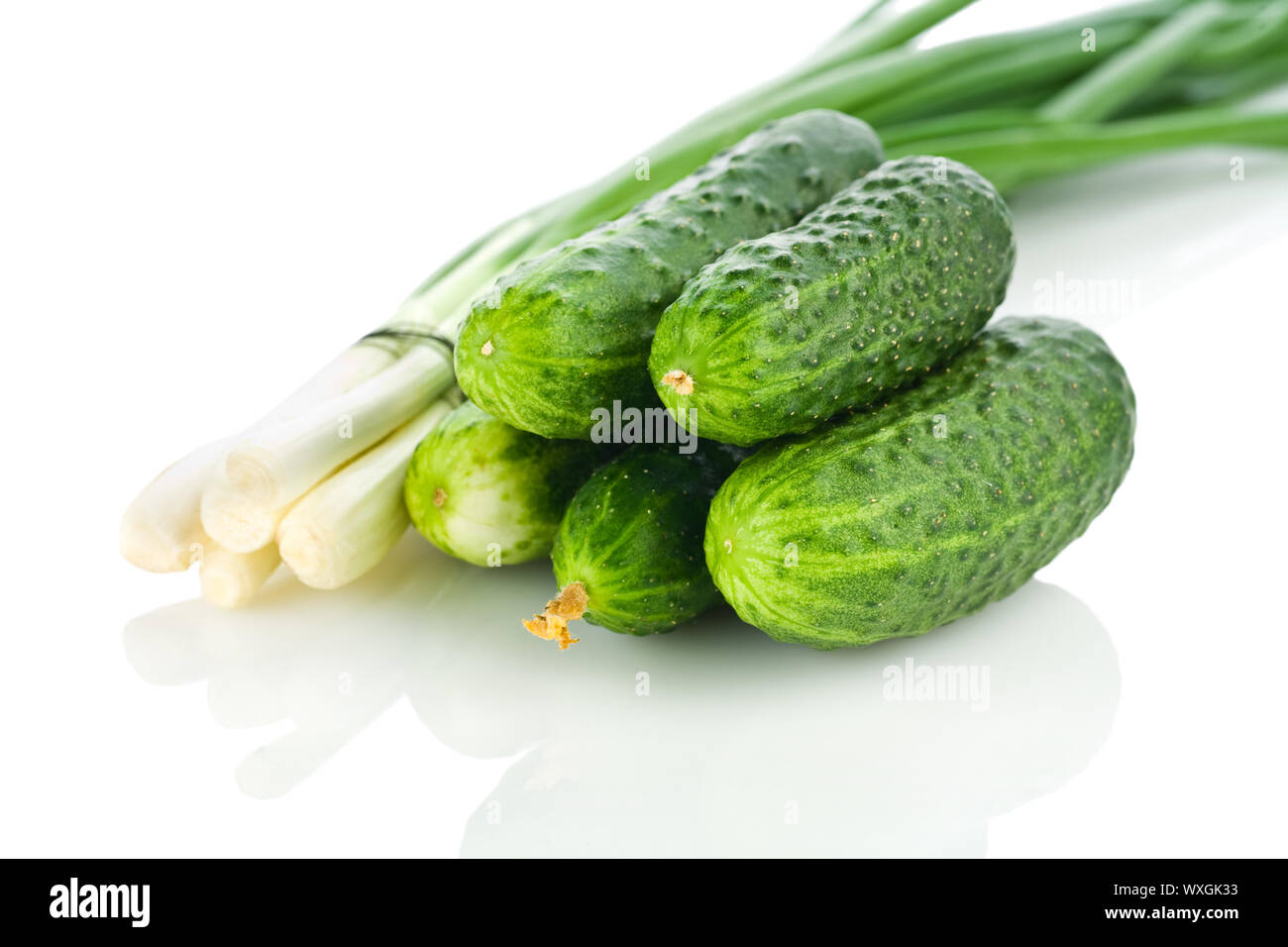 cucumbers and onion isolated Stock Photo Alamy