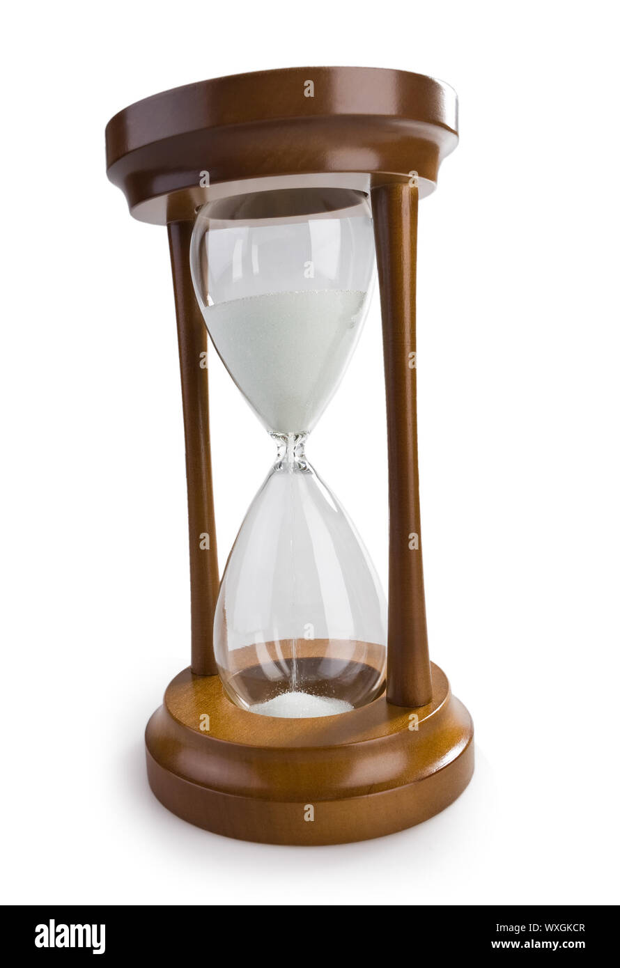 classical hourglass isolated on white Stock Photo - Alamy