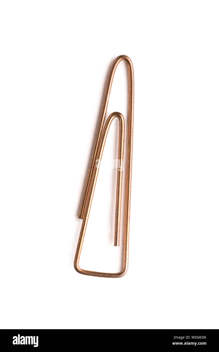Copper paperclip macro Stock Photo
