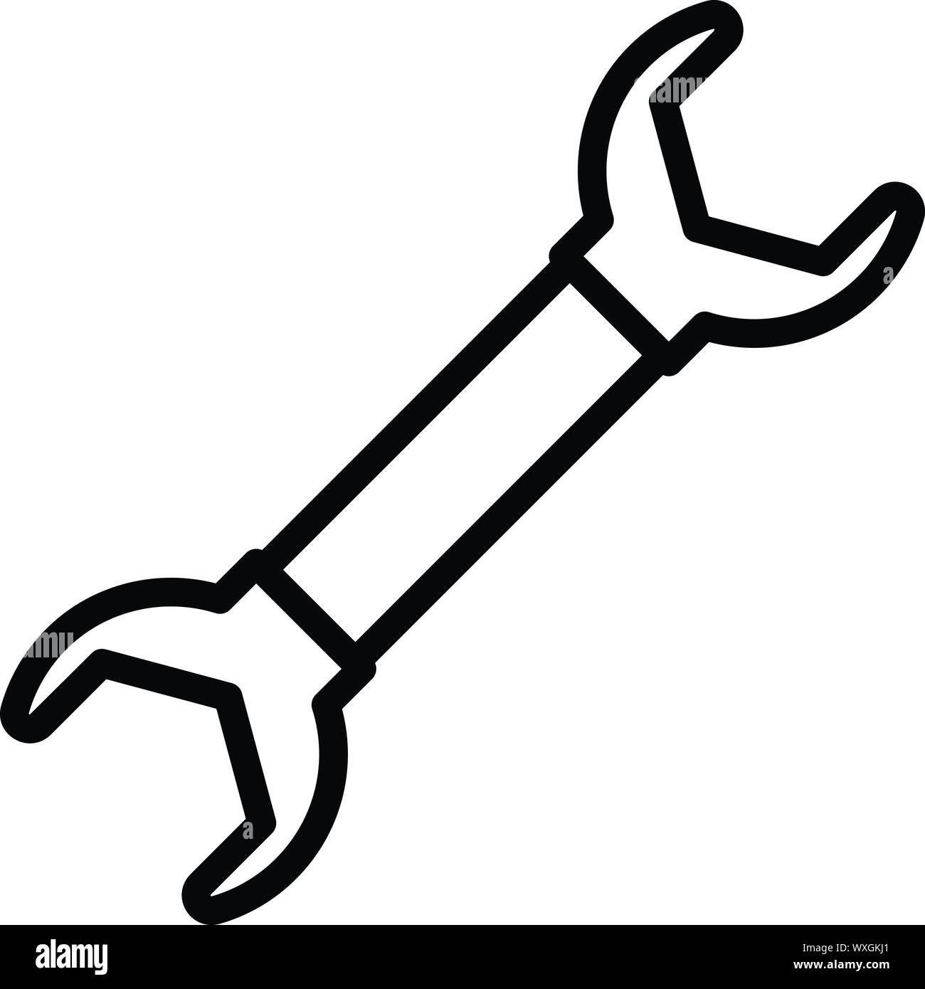 Car wrench icon. Outline car wrench vector icon for web design isolated