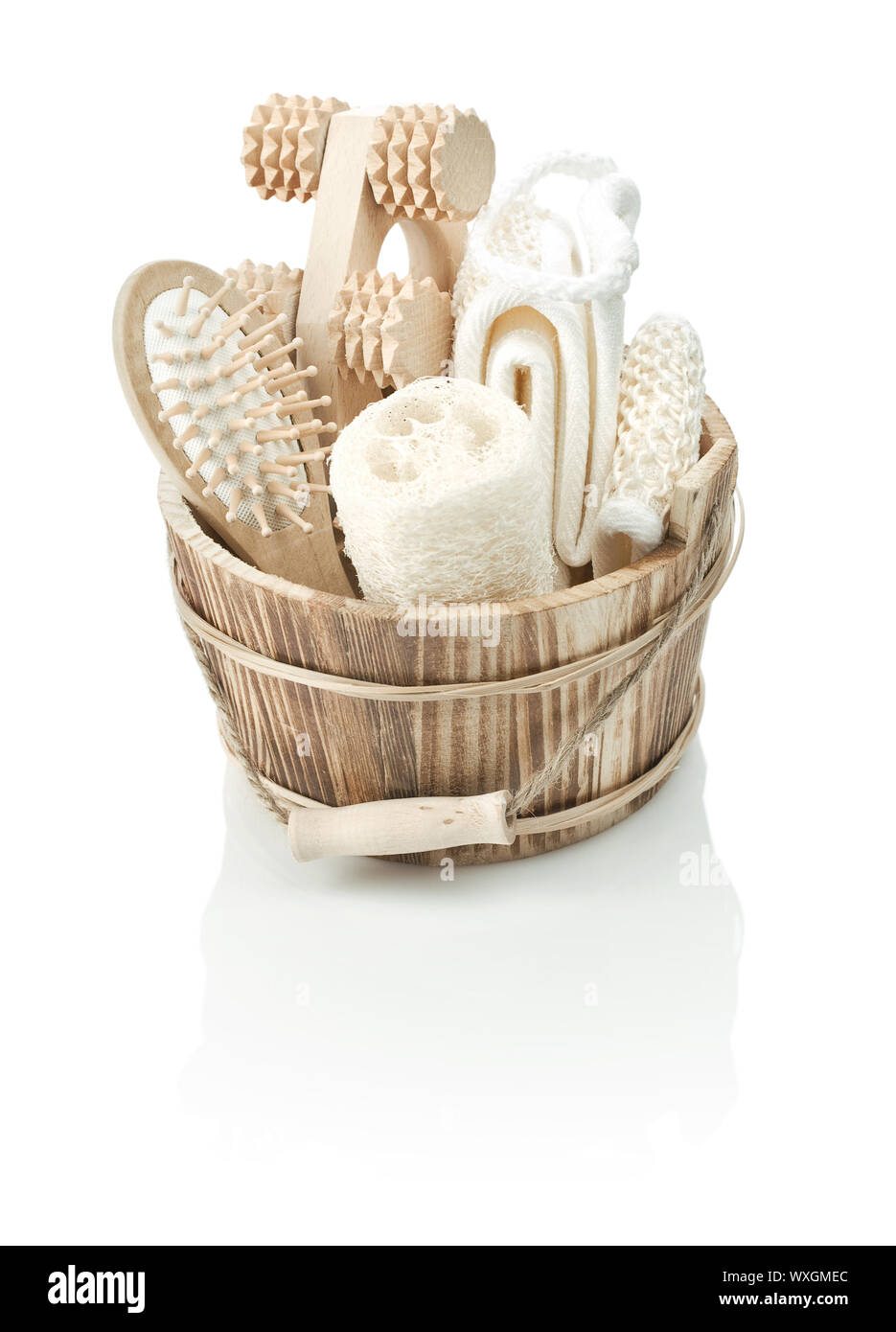 bucket with set for bathing Stock Photo Alamy