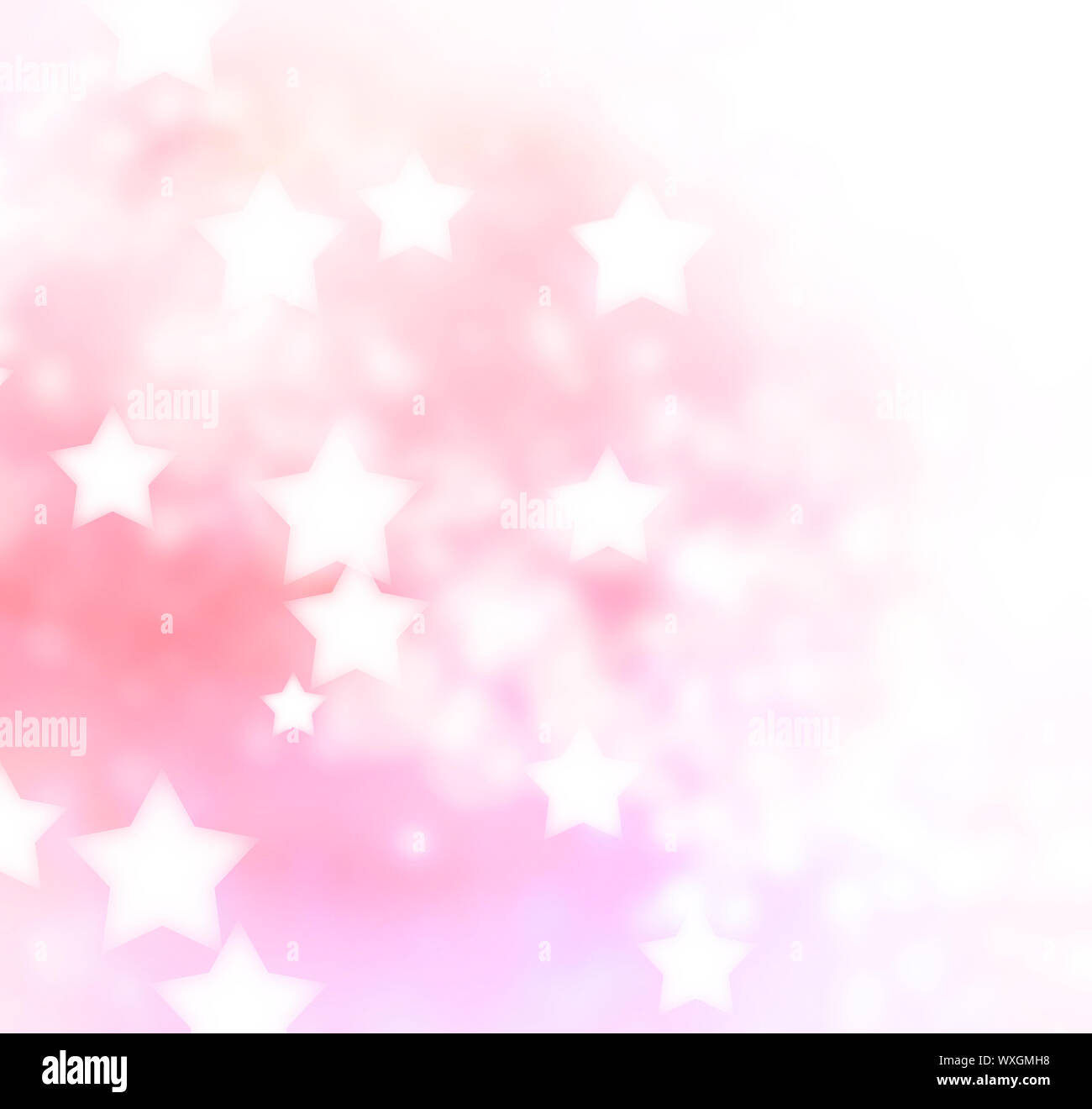 Abstract pink, peach star lights background Stock Photo