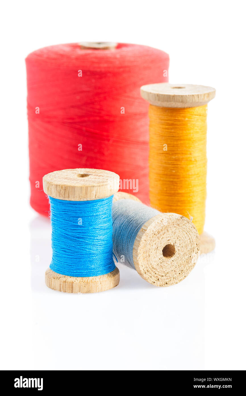 isolated sewing bobbins Stock Photo - Alamy