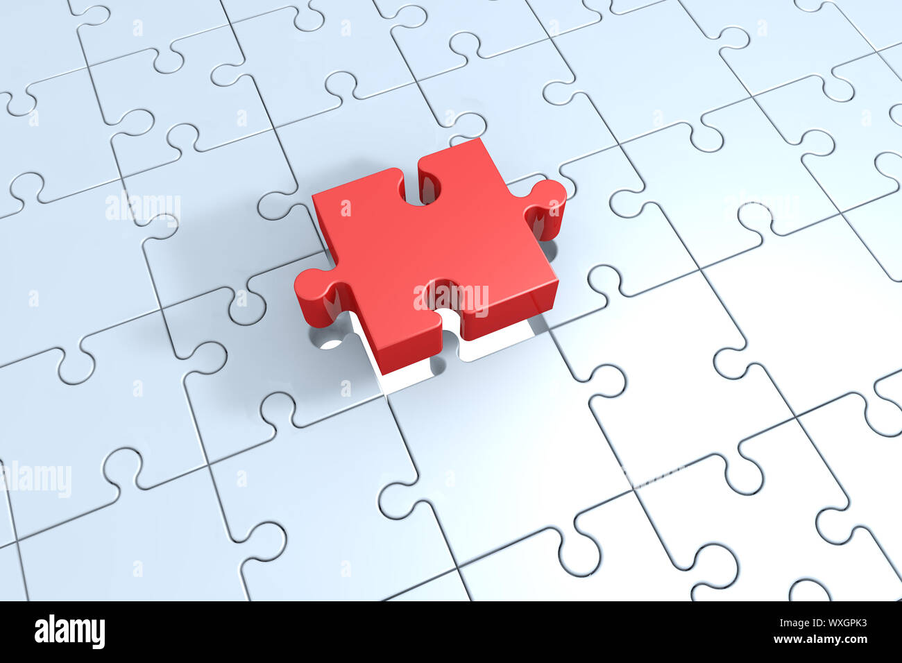3d Puzzle concept: red jigsaw piece Stock Photo - Alamy