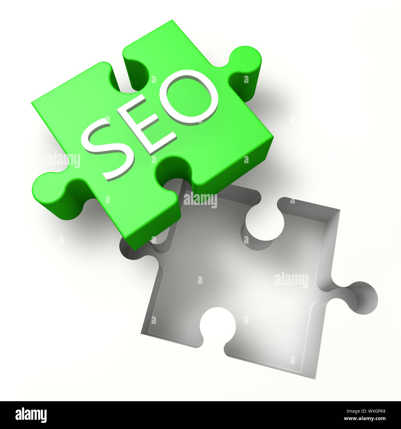3d Puzzle concept: SEO - Search Engine Optimization Stock Photo