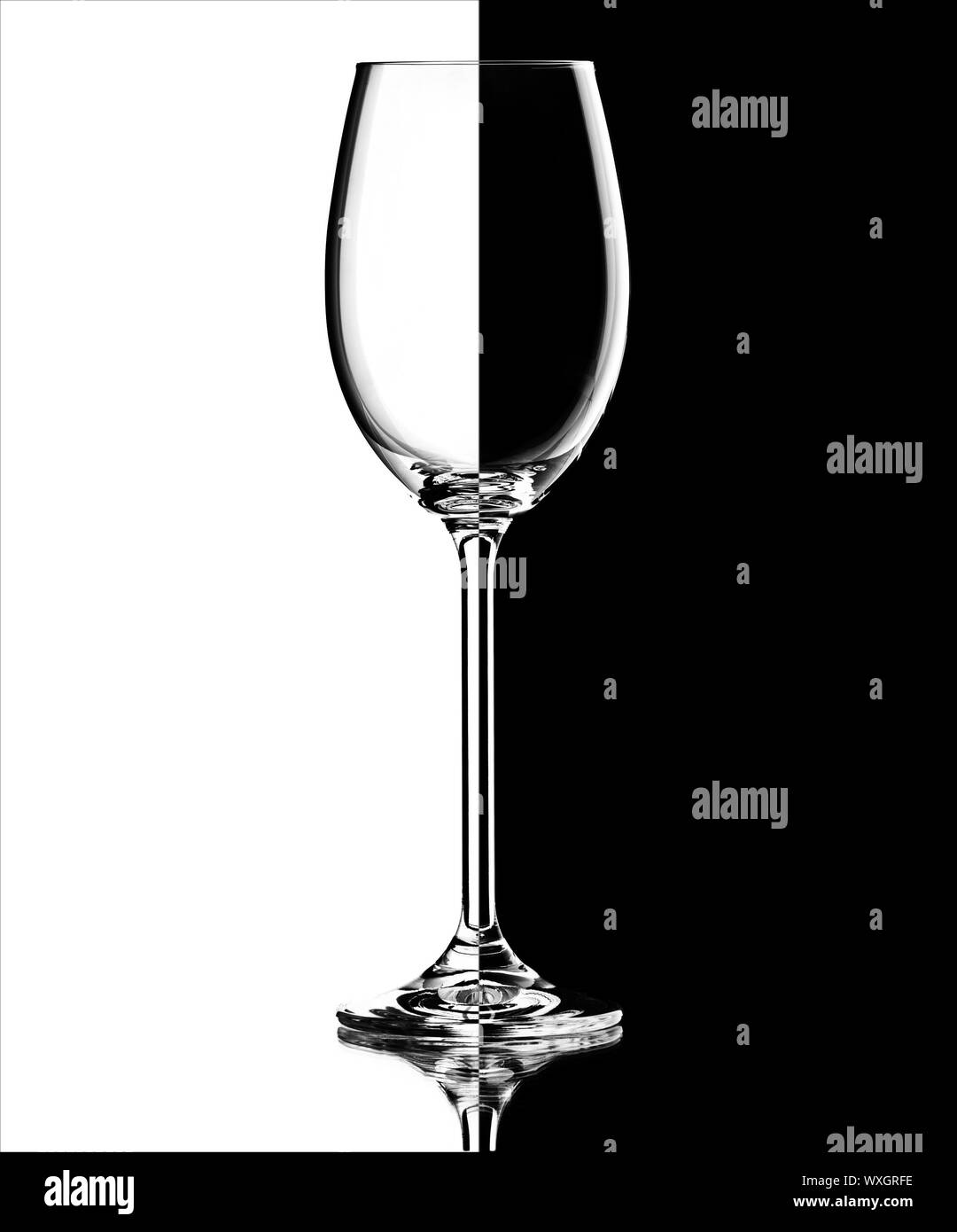 wineglass on a black and white background Stock Photo - Alamy