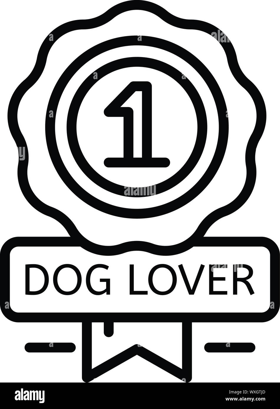 Dog lover reward logo. Outline dog lover reward vector logo for web