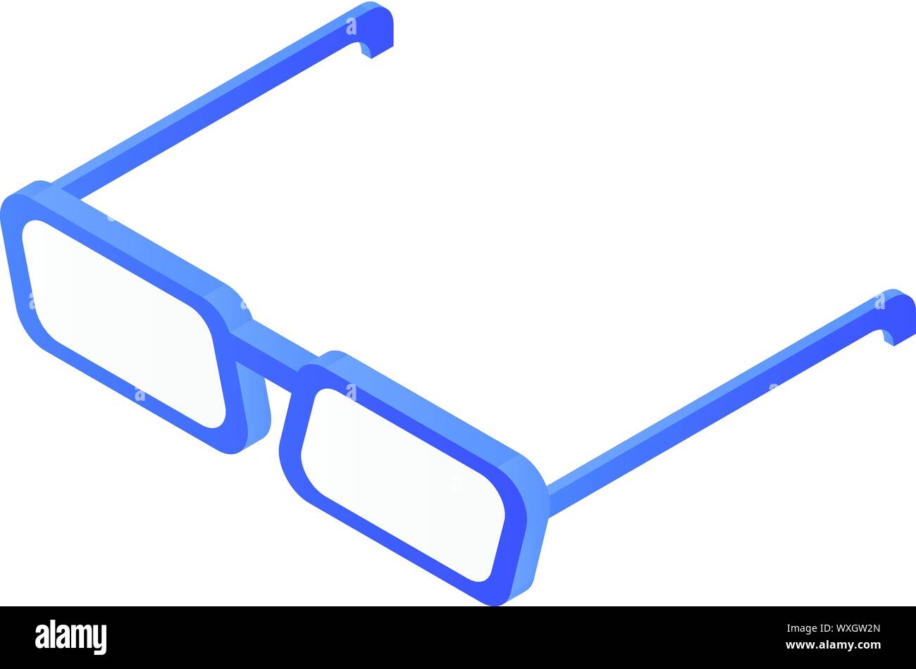 Blue glasses icon. Isometric of blue glasses vector icon for web design ...