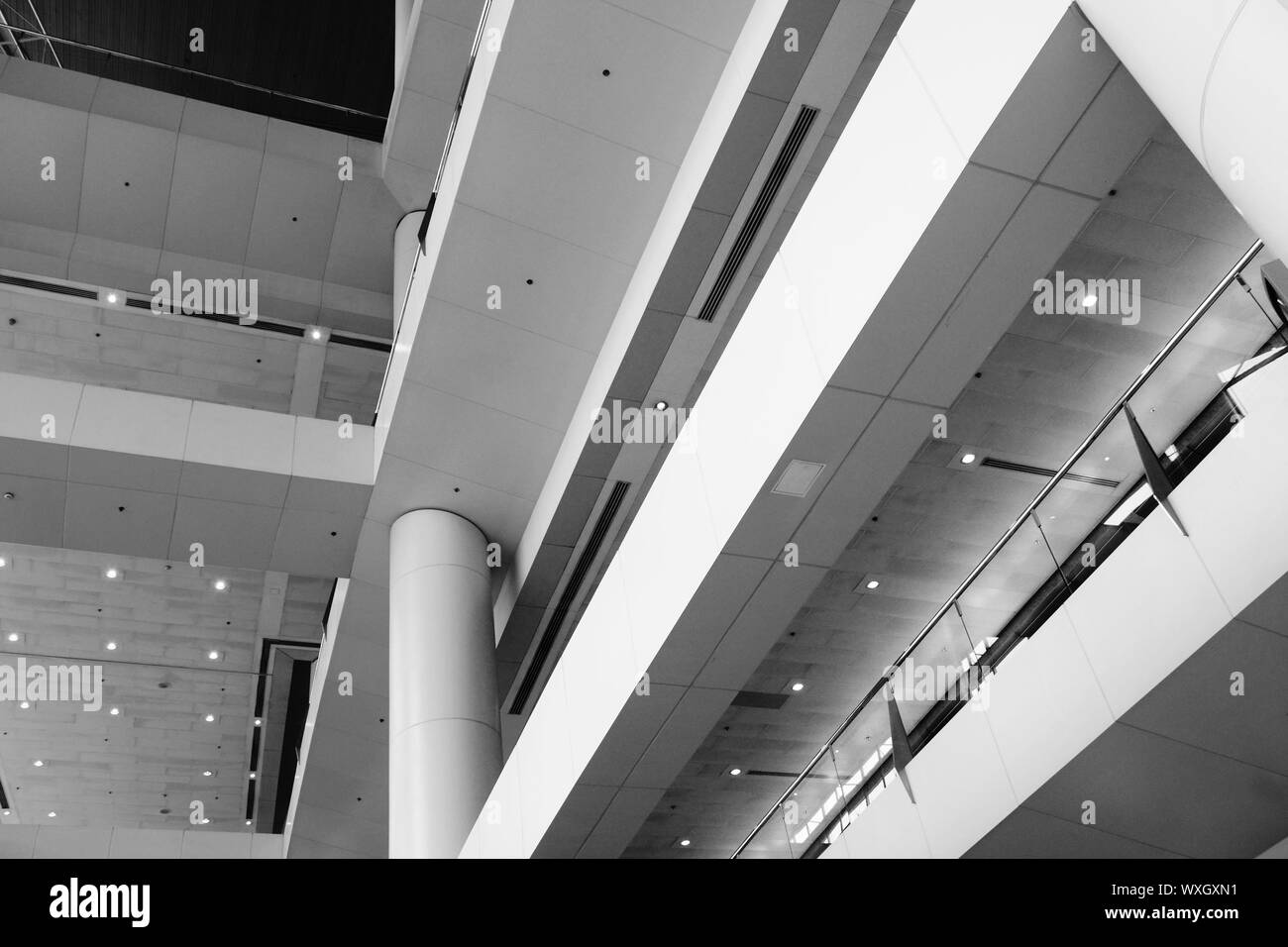 Interior of modern building with nobody. Stock Photo