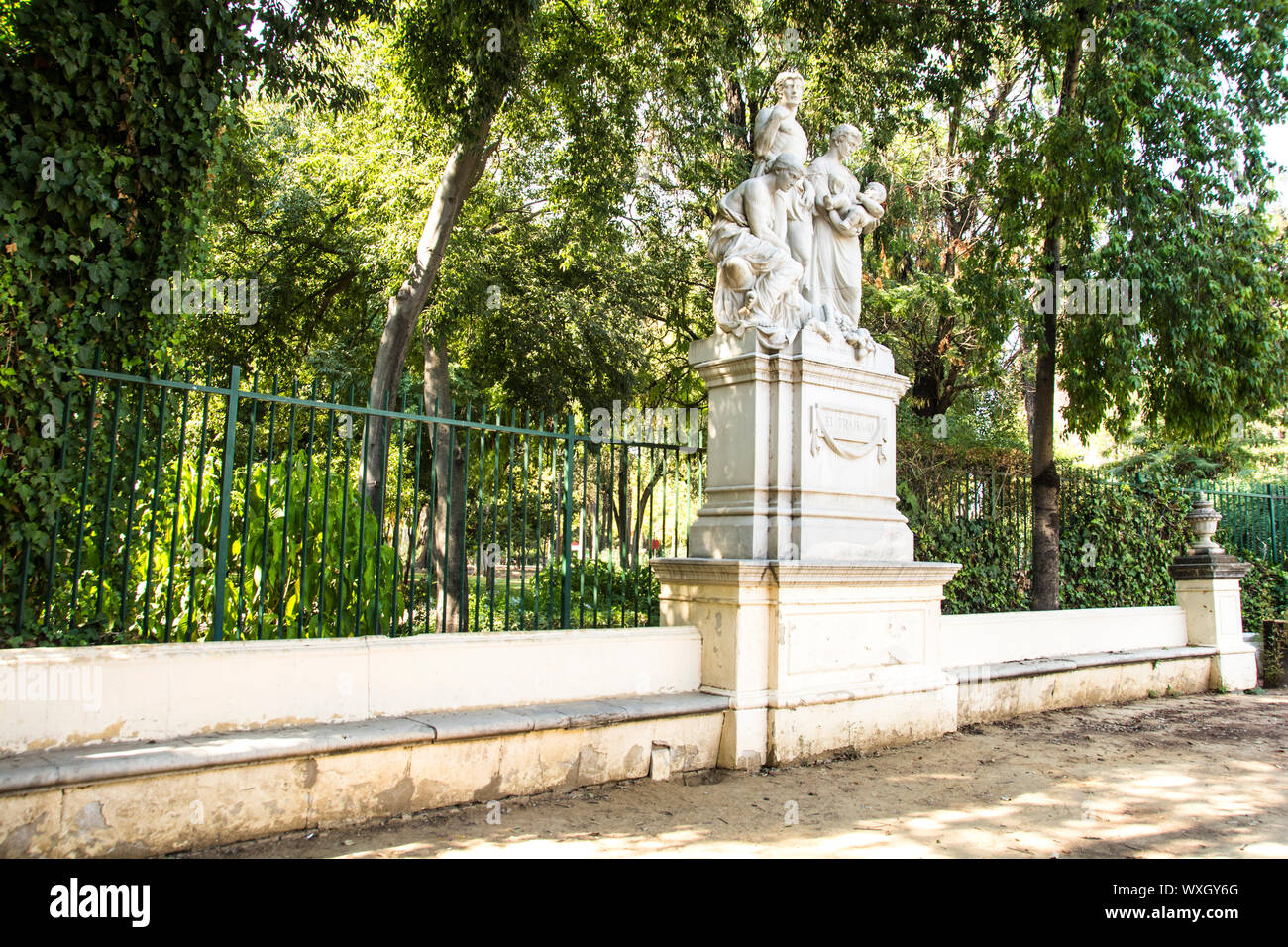 Statues in a park in the city of Seville, Spain Stock Photo Alamy