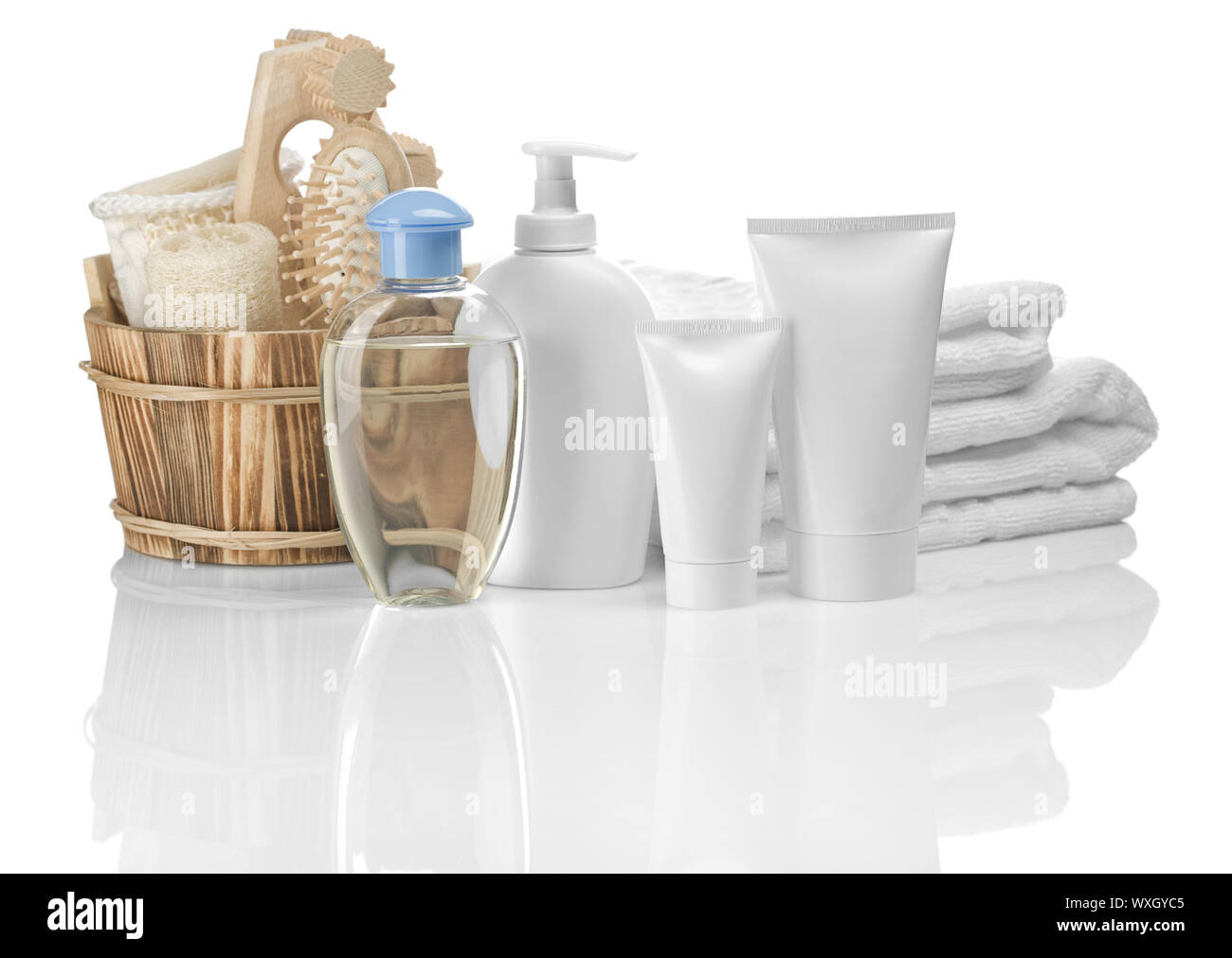 group of objects for bathing Stock Photo
