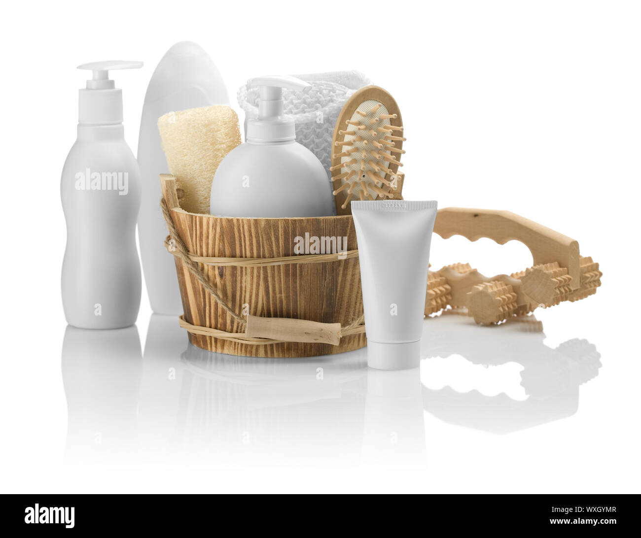 group of objects for bathing Stock Photo
