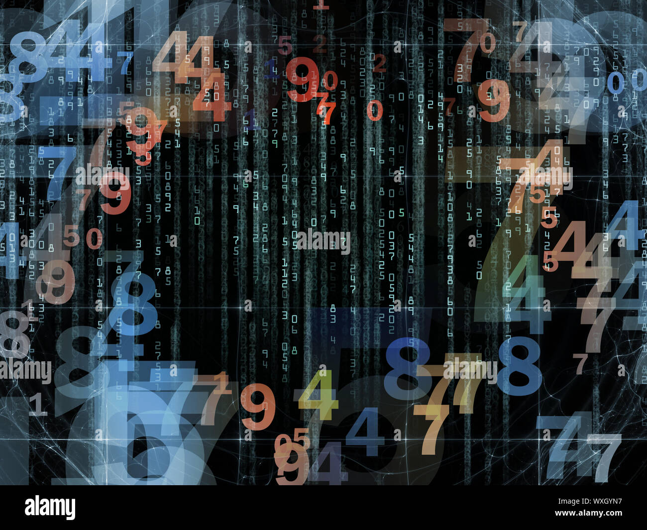 Backdrop composed of numbers and design elements and suitable for use ...