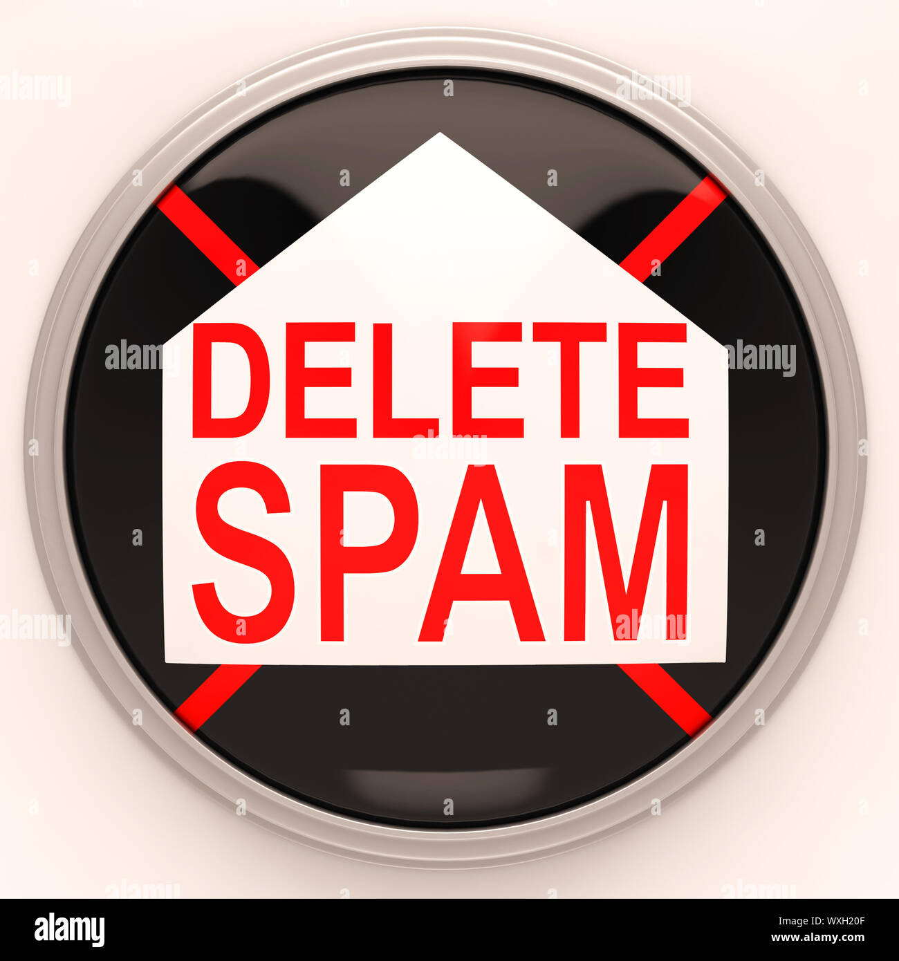Delete Spam Showing Removing Unwanted Junk Email Stock Photo