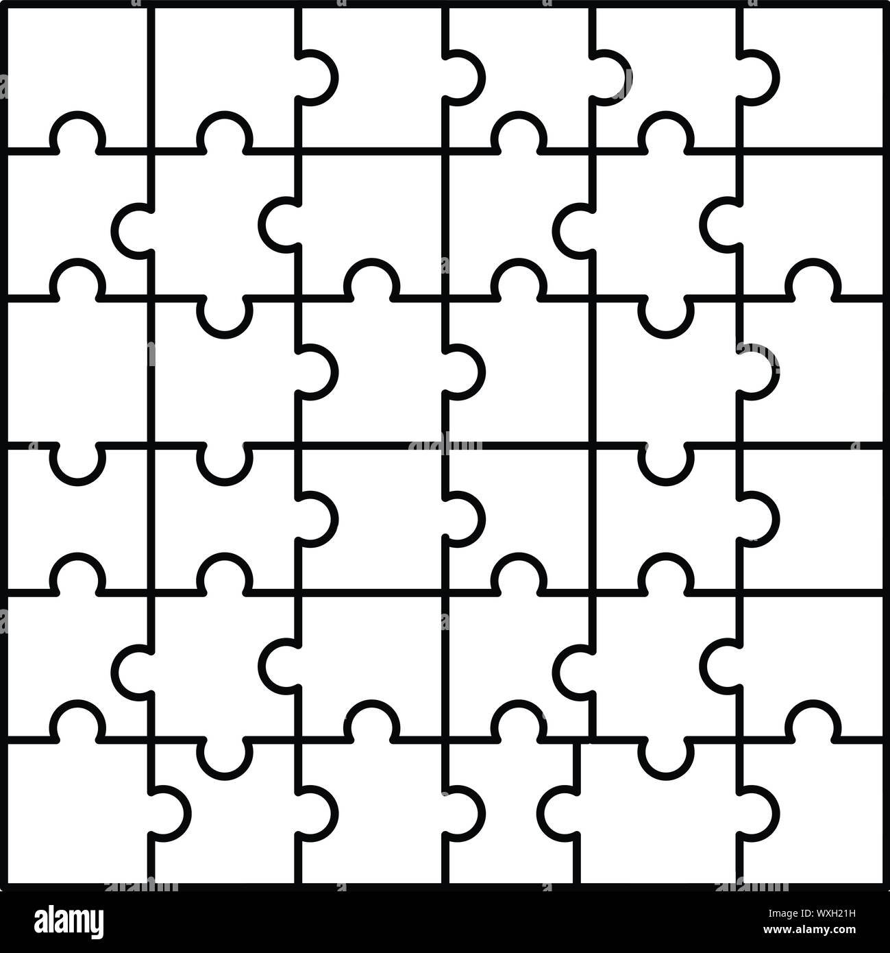 Jigsaw combination pattern. Outline illustration of jigsaw combination ...