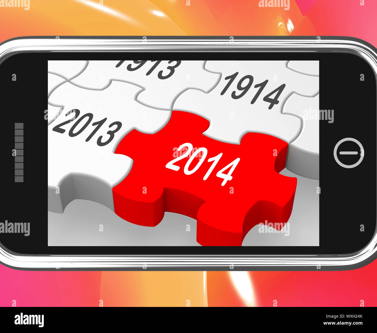 2014 On Smartphone Showing Forecasts And Predictions Stock Photo