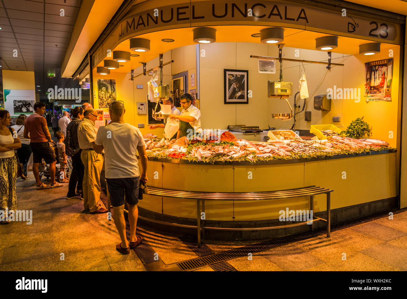 A grocery store in the city of Seville, Spain Stock Photo