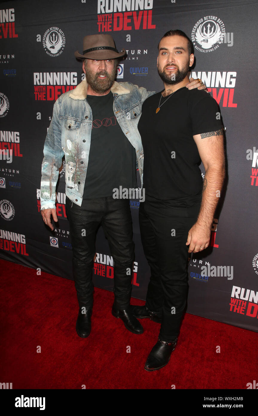 Weston Cage, son of actor Nicolas Cage and a cast member in the vampire  film Raven, poses at the premiere of the film at the Academy of  Television Arts & Sciences in