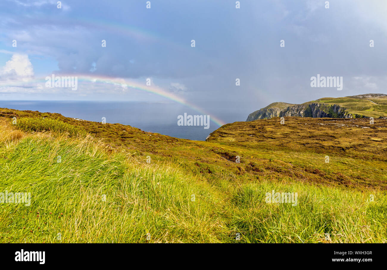 View over the Cliffs of Horn Head in County Donegal in Ireland Stock Photo